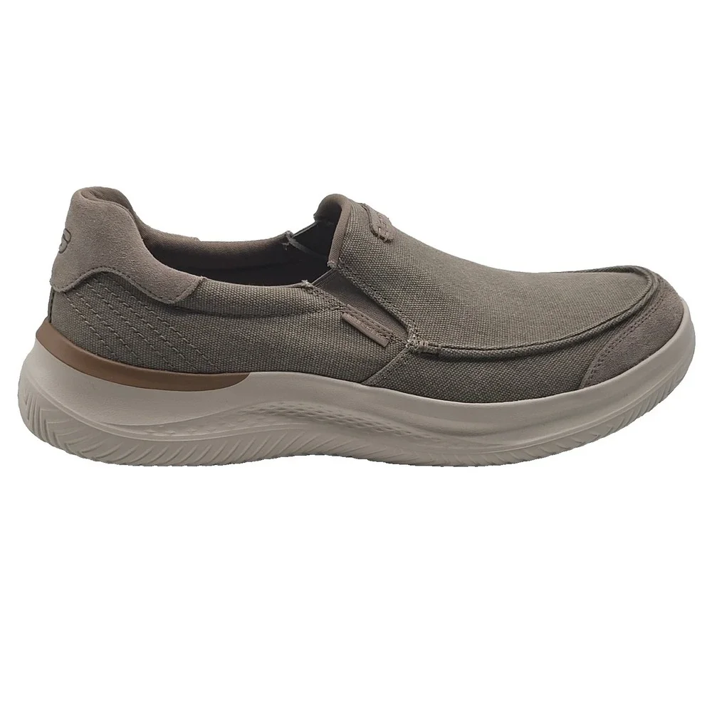 Skechers Hastings Vigo Mens 13 Taupe Slip On Casual Shoes 205366 TPE‎